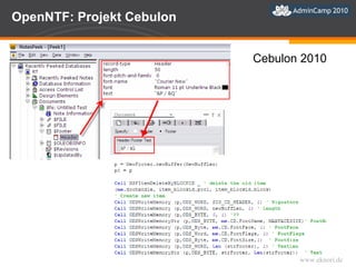 OpenNTF: Projekt Cebulon Cebulon 2010 