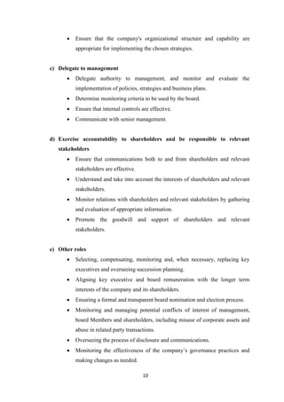 Role Of Bods In Corporate Governance