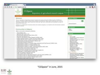 DSpace at ILRI: A semi-technical overview of “CGSpace”
