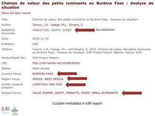 DSpace at ILRI: A semi-technical overview of “CGSpace”