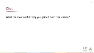 36
What the most useful thing you gained from this session?
Chat
 