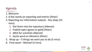 Reporting publications–CGSpace and AReS briefing for ILRI scientists