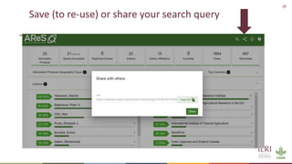 Reporting publications–CGSpace and AReS briefing for ILRI scientists