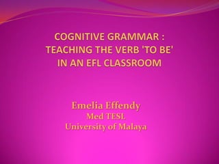 Emelia Effendy
     Med TESL
University of Malaya
 
