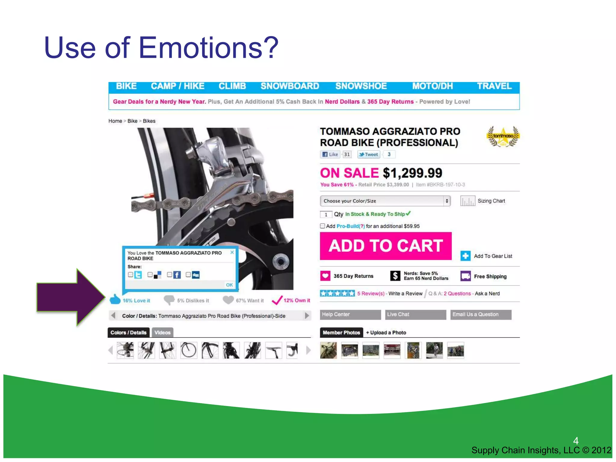 Use of Emotions?




                                          4
                   Supply Chain Insights, LLC © 2012
 