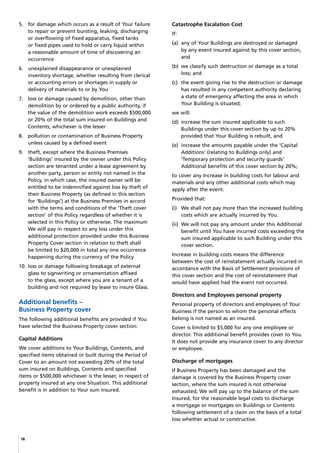 Pd Insurance Sample CGU Business Pack PDS (Product Disclosure Statement / Policy Wording) | PDF