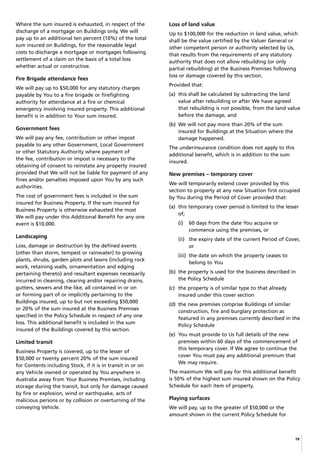 Pd Insurance Sample CGU Business Pack PDS (Product Disclosure Statement / Policy Wording) | PDF