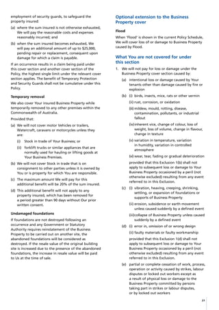 Pd Insurance Sample CGU Business Pack PDS (Product Disclosure Statement / Policy Wording) | PDF