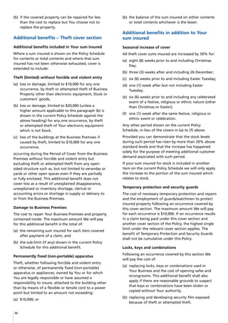 Pd Insurance Sample CGU Business Pack PDS (Product Disclosure Statement / Policy Wording) | PDF