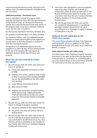 Pd Insurance Sample CGU Business Pack PDS (Product Disclosure Statement / Policy Wording) | PDF