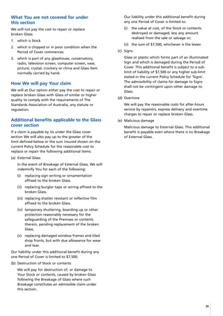 Pd Insurance Sample CGU Business Pack PDS (Product Disclosure Statement / Policy Wording) | PDF