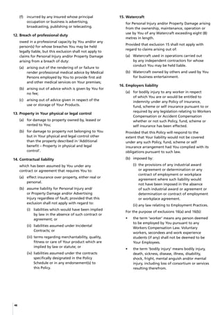 Pd Insurance Sample CGU Business Pack PDS (Product Disclosure Statement / Policy Wording) | PDF