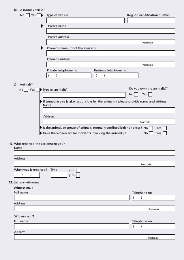 cgu liability incident report form animal incident report
