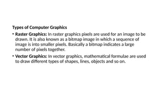 Comprehensive Overview of Computer Graphics: Concepts, Applications ...