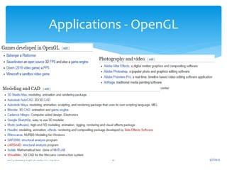 5/7/2021
CGV (18CS62) Dept. of CSE, MIT Mysore 41
Applications - OpenGL
 