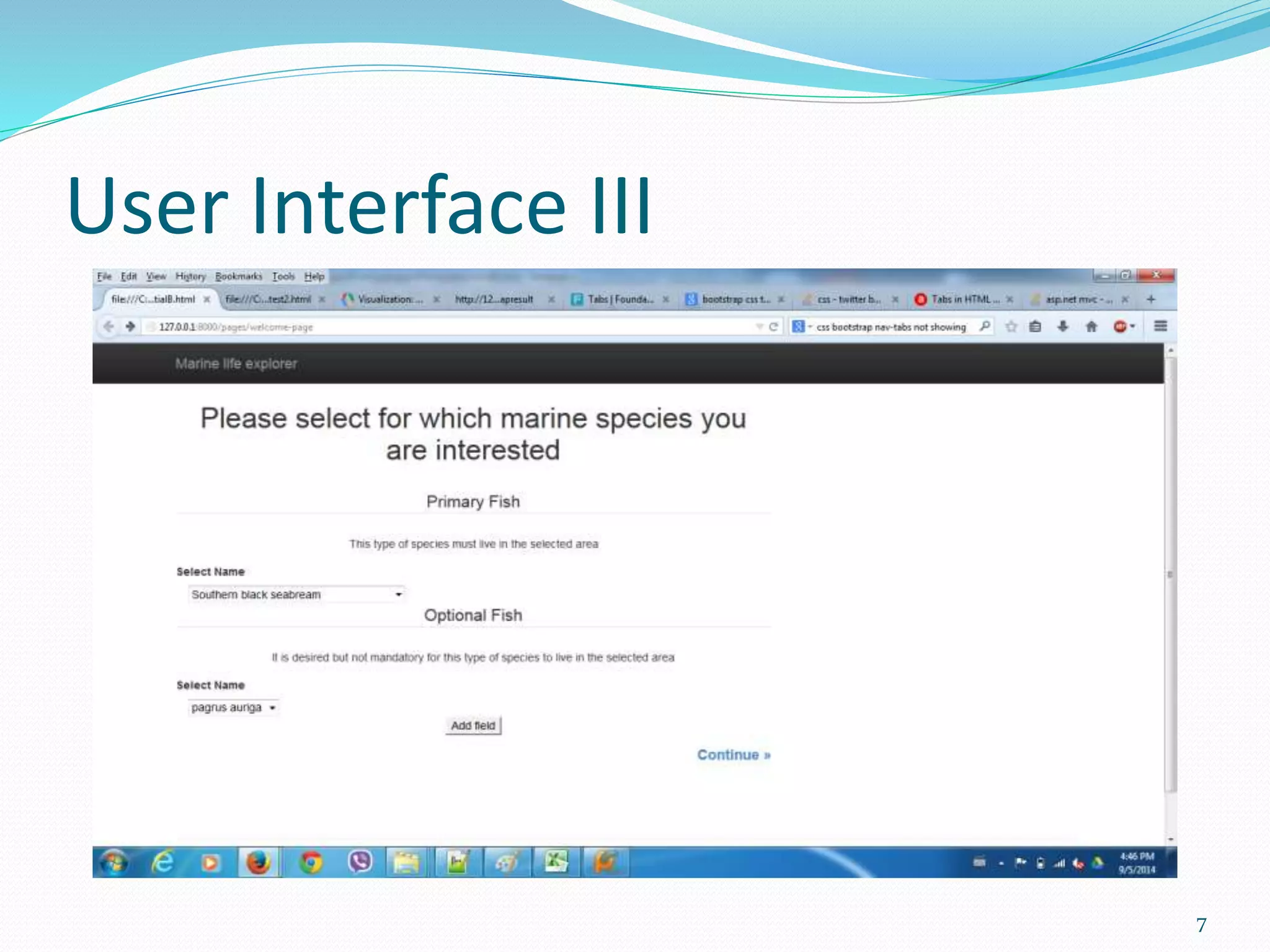 User Interface III 
7 
 