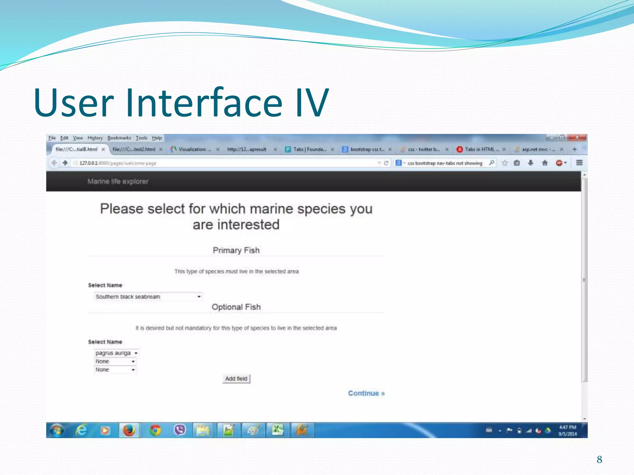 User Interface IV 
8 
 