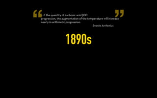 “ ”
1880s
The aqueous vapour of the air absorbs a considerable amount of
the heat which is being constantly radiated by the ocean…
James Croll (1885)
 