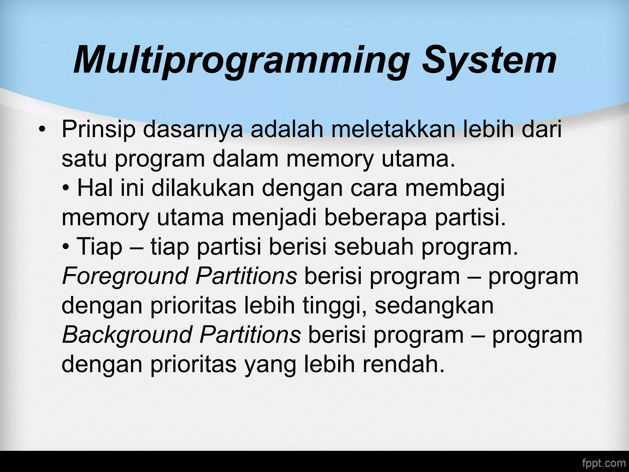 MultiProgramming and Time Sharing | PDF