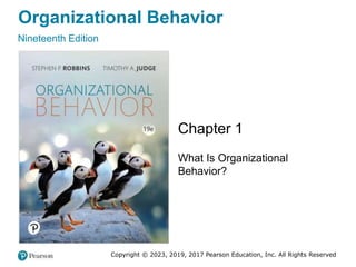 Organizational Behavior
Nineteenth Edition
Chapter 1
What Is Organizational
Behavior?
Copyright © 2023, 2019, 2017 Pearson Education, Inc. All Rights Reserved
 