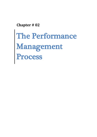 The Performance
Management
Process
Chapter # 02
 