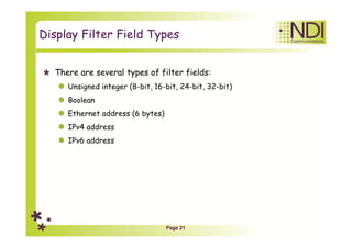 Wireshark course, Ch 03: Capture and display filters | PDF