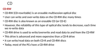 Ch-04 (Comp) - Storage Devices.pptx important | PPTX