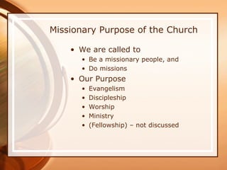 Ch.08 missionary purpose of gods people | PPT