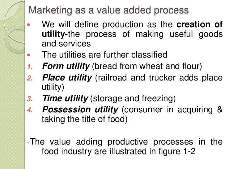 chapter one of agricultural marketing form utility definition