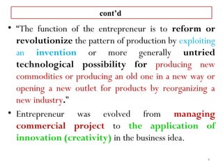 CHAPTER ONE Nature of Entrepreneurship for freshman student | PPTX