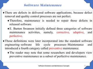 Comprehensive Overview of Software Evolution and Maintenance Concepts | PDF