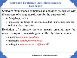 Comprehensive Overview of Software Evolution and Maintenance Concepts | PDF