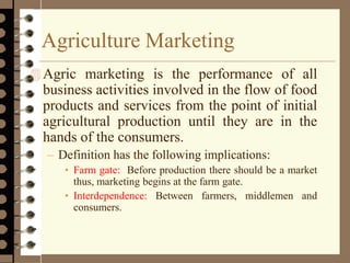 Introduction to agricultural marketing process | PDF