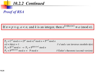 10.24
Proof of RSA
10.2.2 Continued
 