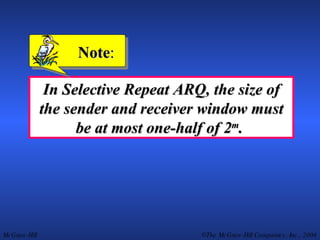 In Selective Repeat ARQ, the size of the sender and receiver window must be at most one-half of 2 m .  Note : 