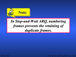 In Stop-and-Wait ARQ, numbering frames prevents the retaining of duplicate frames. Note : 