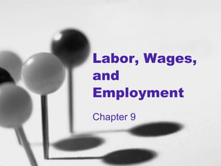 Labor, Wages, and Employment Chapter 9 