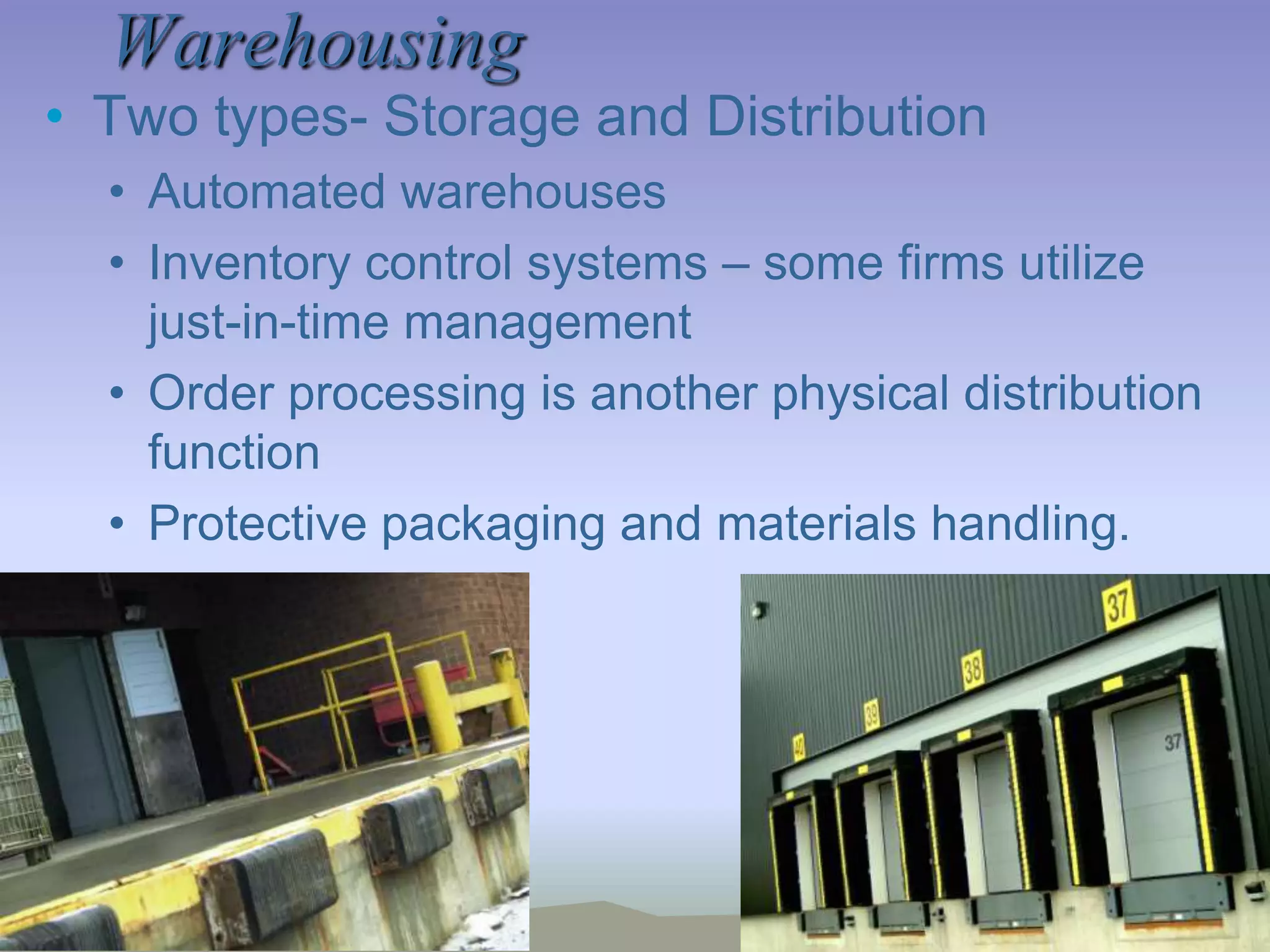 Classes for CarriersAll forms of transportation.Ex: trucksCommon carriers are for-hire carriers who serve the general public.Contract carriers contract to work for only specific customers and in only one industry.Private carriers are not-for-hire carriers who transport for only one specific firm.