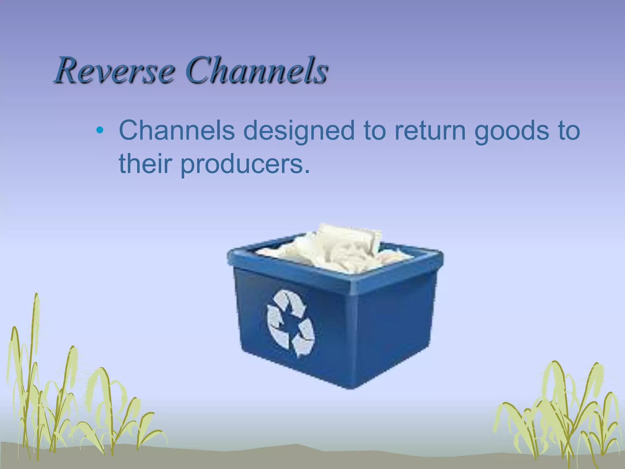 Types of ChannelsProducerConsumerConsumerProducerRetailerProducerRetailerWholesalerConsumerConsumerProducerRetailerWholesalerAgent/Broker