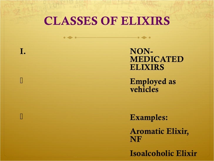 Ch.13 part 2 syrups, elixirs, spirits