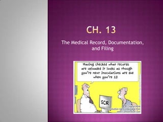 The Medical Record, Documentation,
             and Filing
 