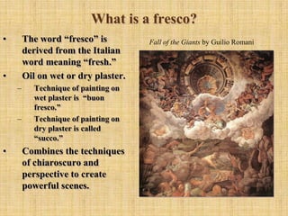 First nudes sinceclassical times.What defined art of the Renaissance?#2Increased emphasis on secular themes“Secular” meaning “worldly” or “no relation to the Church.”Classic Greek and Roman ideals such as mythology.Use of perspectivePerspective-  a technique of depicting volumes and spatial relationships on a flat surface.