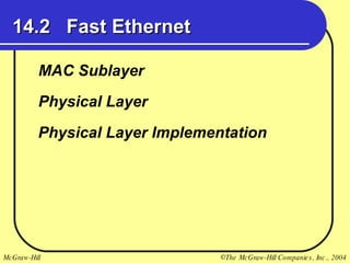 14.2  Fast Ethernet MAC Sublayer Physical Layer Physical Layer Implementation  