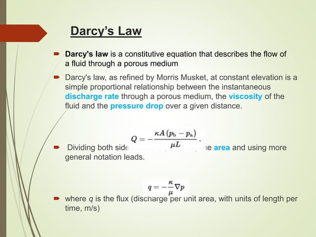Ch 14-fluid flow through porous media | PPTX | Physics | Science