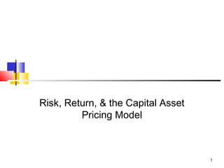 Risk, Return, & the Capital Asset
Pricing Model

1

 