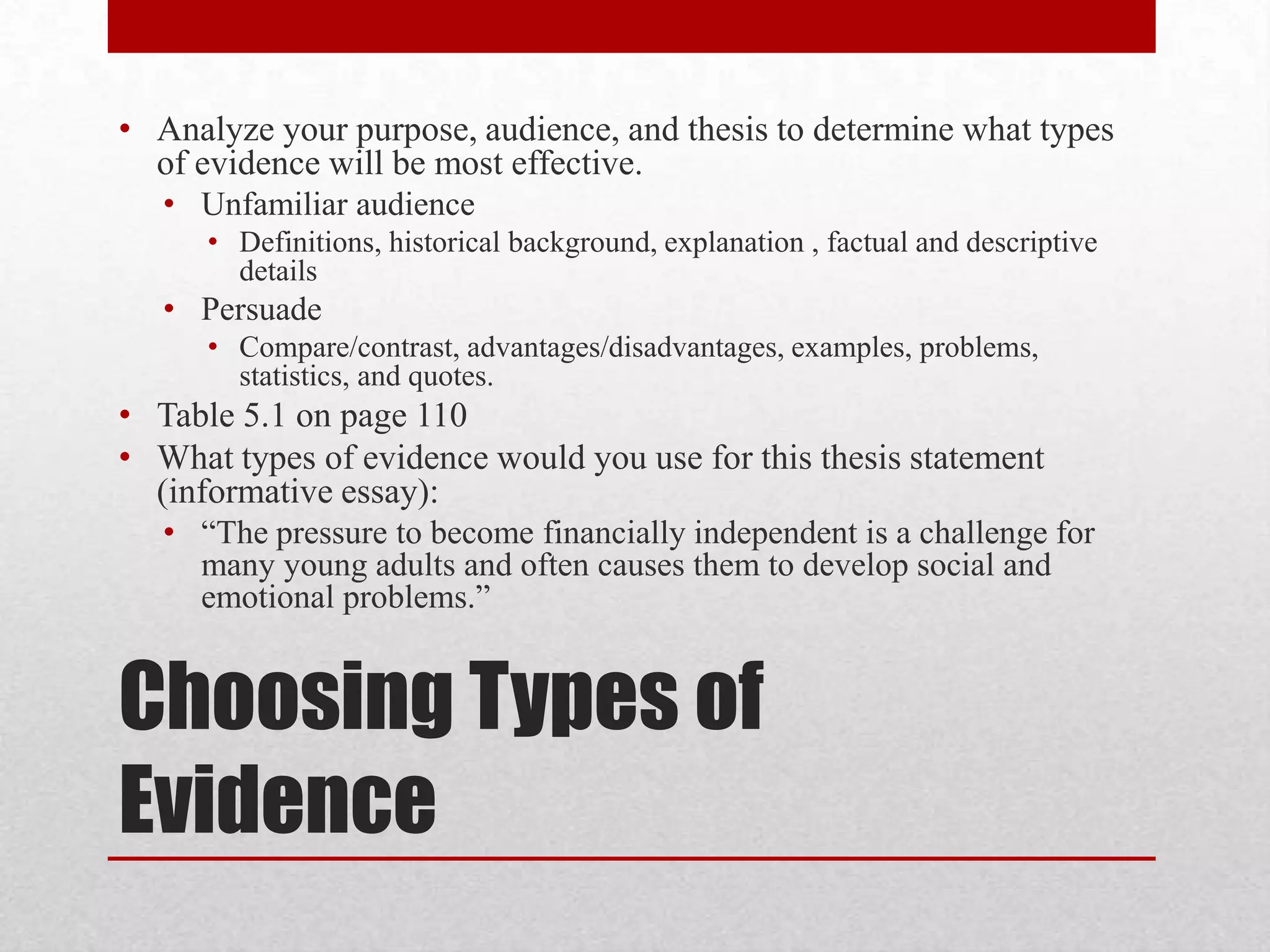 Ch. 5 developing and supporting a thesis | PPTX