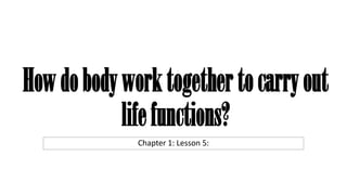 Howdobodyworktogethertocarryout
lifefunctions?
Chapter 1: Lesson 5:
 