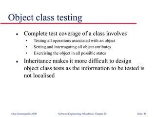 Testing Object Ch. 20 software testing | PPT
