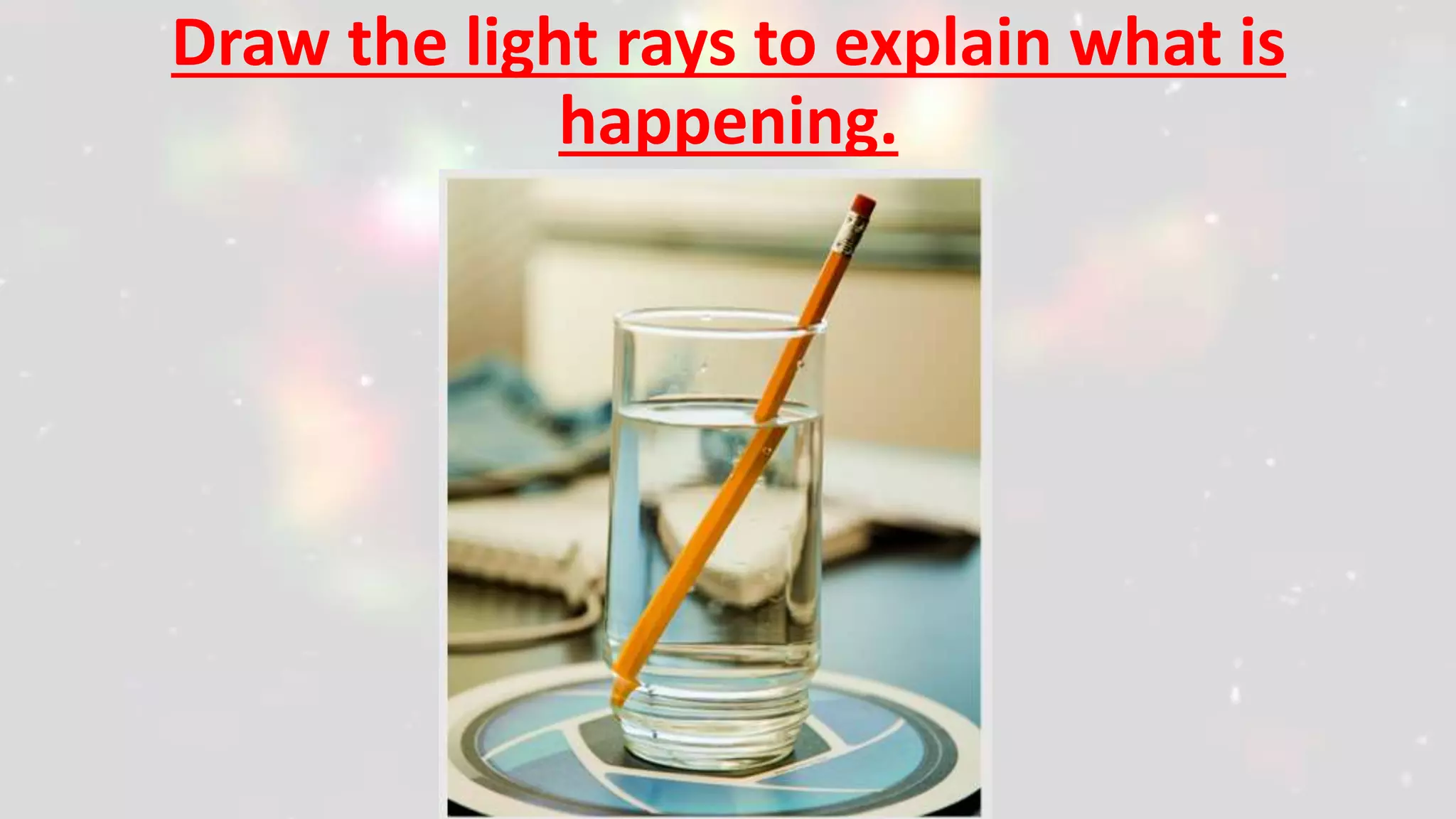 Draw the light rays to explain what is
happening.
 