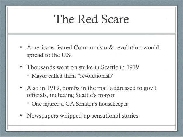 Red Scare And Labor Strikes Chart Answers
